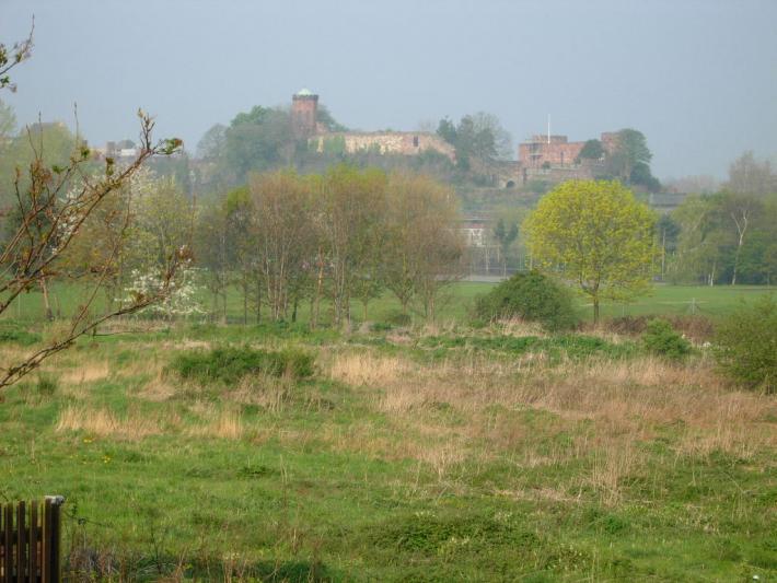 Shrewsbury, view from Underdale Rd with Castle at Centre